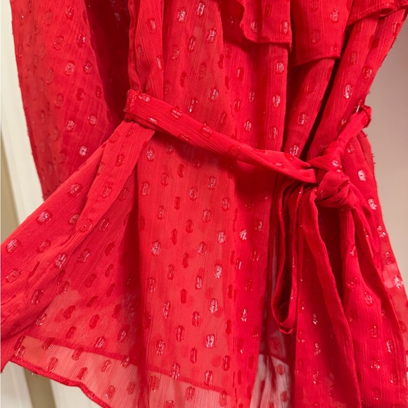 INC International Concepts Red Ruffled Blouse - Picture 10 of 10